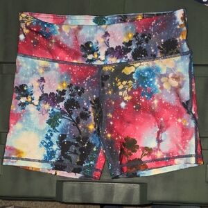 Galaxy Floral Women’s Active Shorts - Multicolor